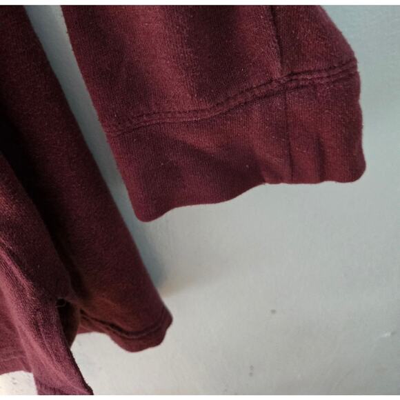 Vitoria's Secret Pink Women's 3/4 Zip with Front Pouch Large Maroon and Gray - Picture 7 of 10